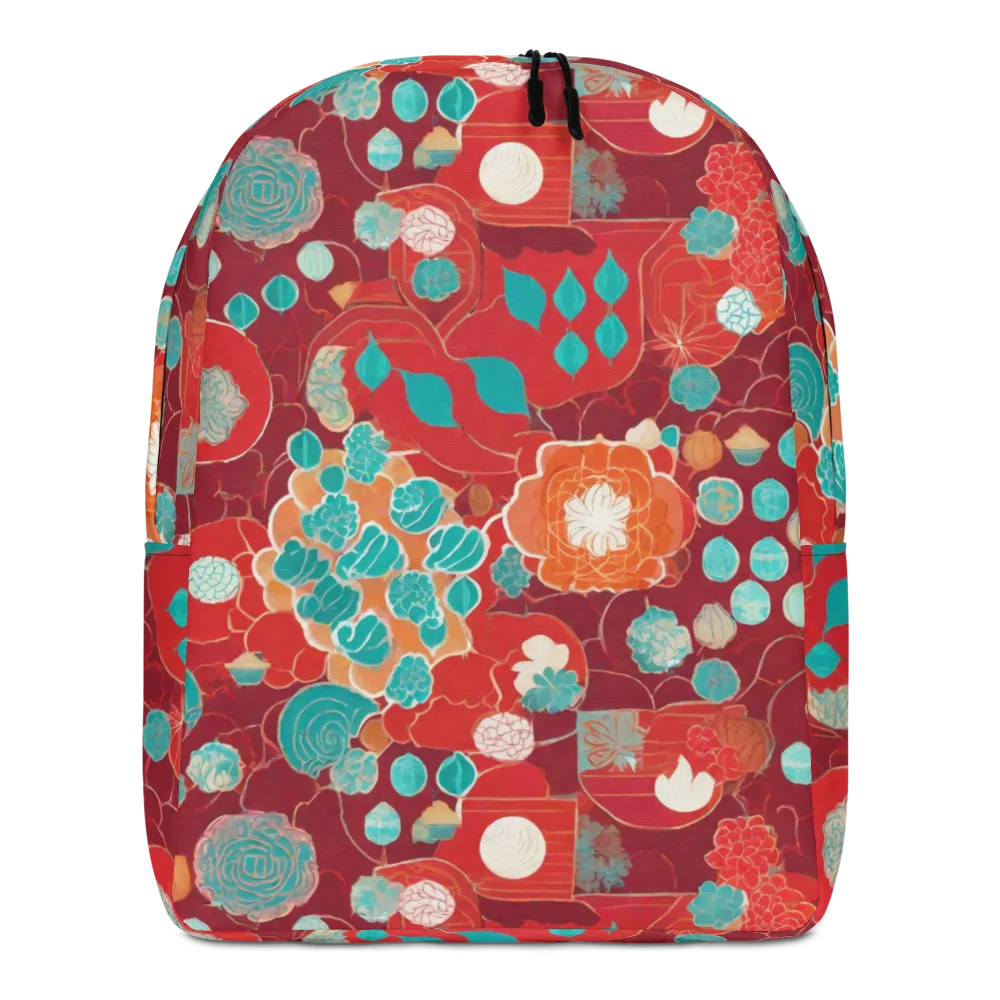 Crimson Succulent on Minimalist Backpack — Front