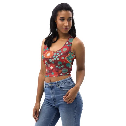 Crimson Succulent on a Crop Top