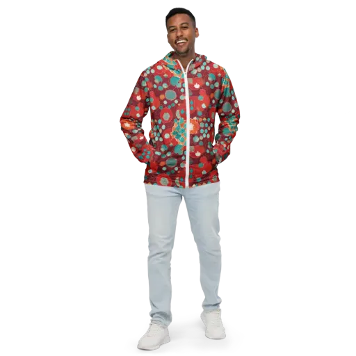 Crimson Succulent on a Men's Windbreaker