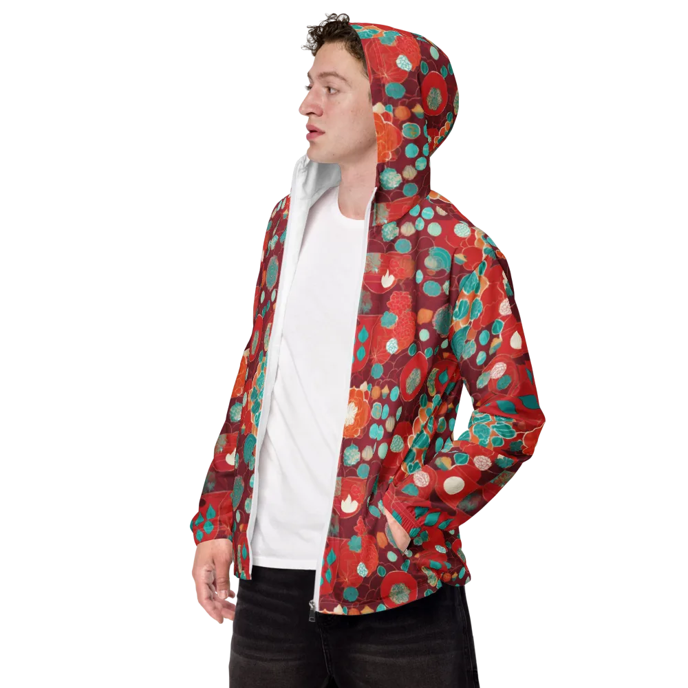 Crimson Succulent on Men's Windbreaker — Left Front