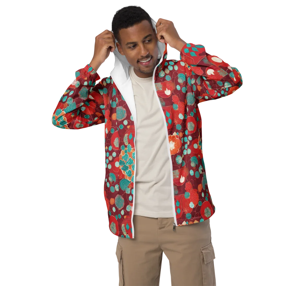 Crimson Succulent on Men's Windbreaker — Front