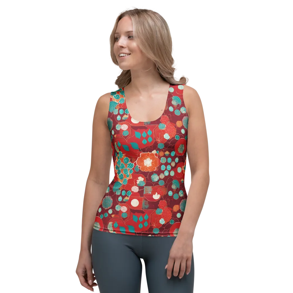 Crimson Succulent on Women's Tank Top — Front