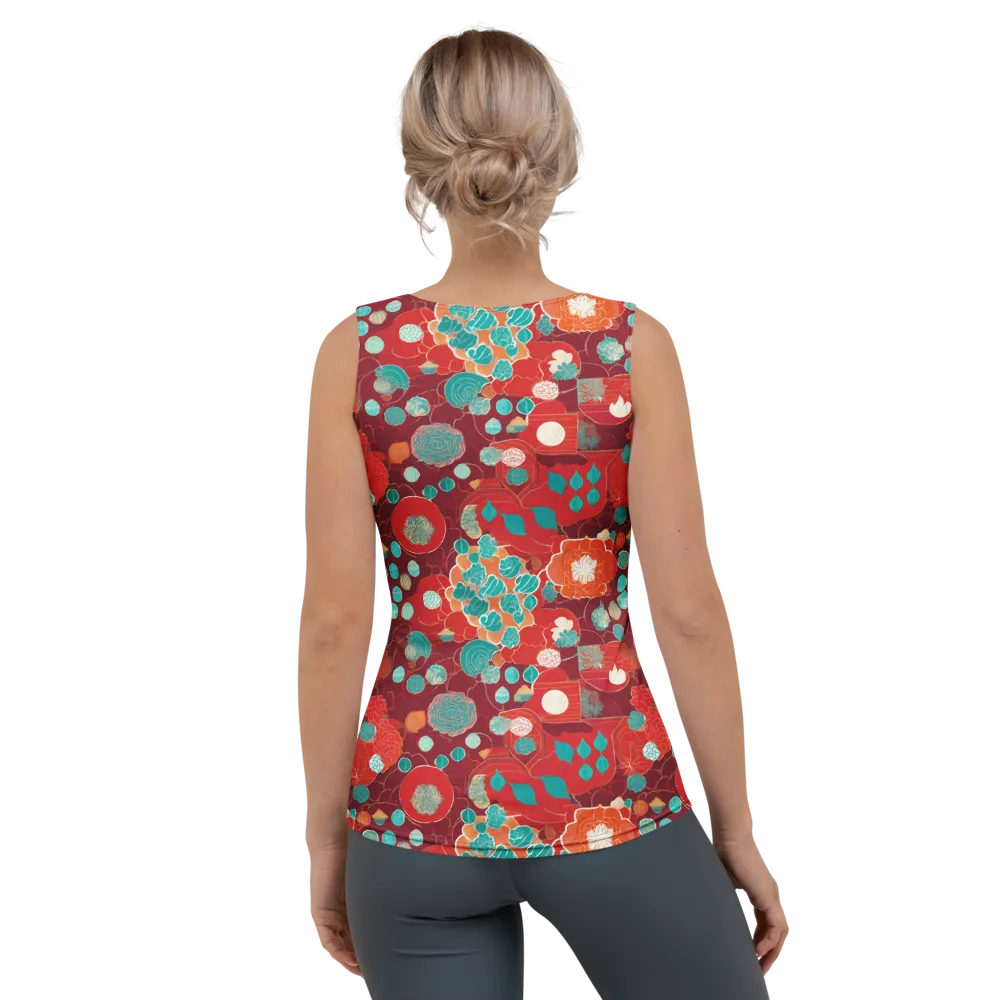 Crimson Succulent on Women's Tank Top — Back