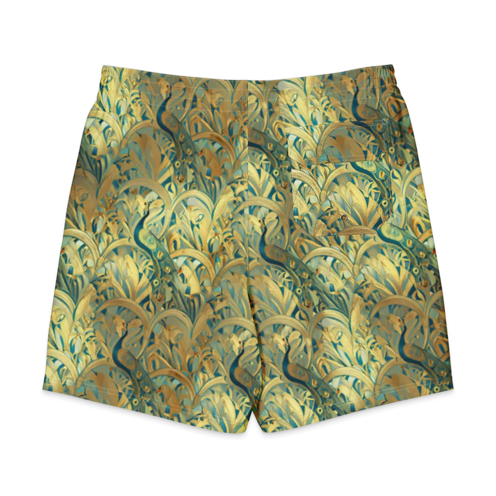 Peacock Verdure on Men's Board Shorts — Back