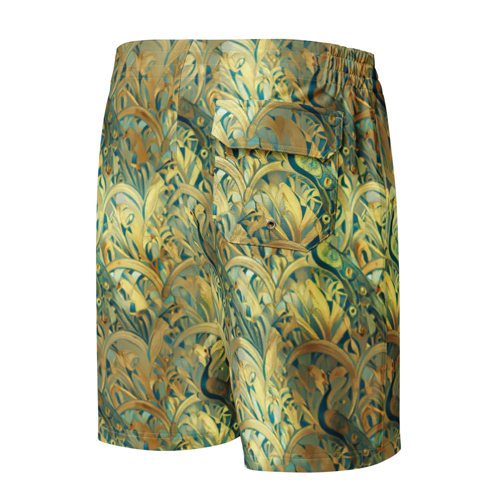 Peacock Verdure on Men's Board Shorts — Back
