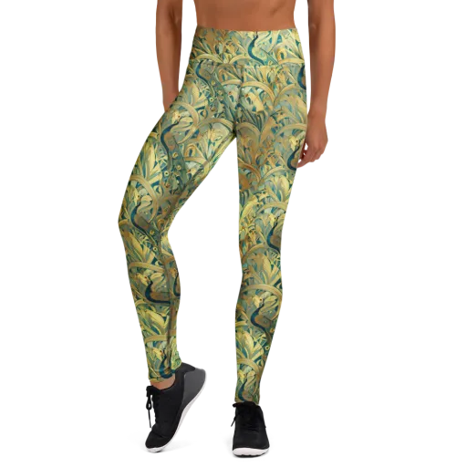 Peacock Verdure on a Yoga Leggings