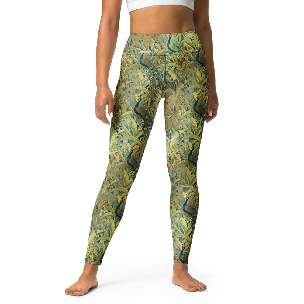 Peacock Verdure on Yoga Leggings — Front