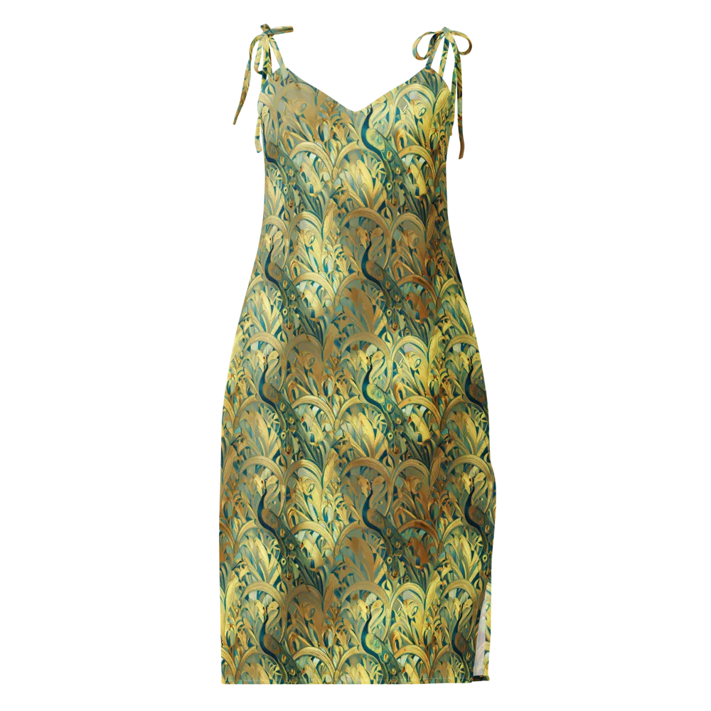Peacock Verdure on Slip Dress — Front