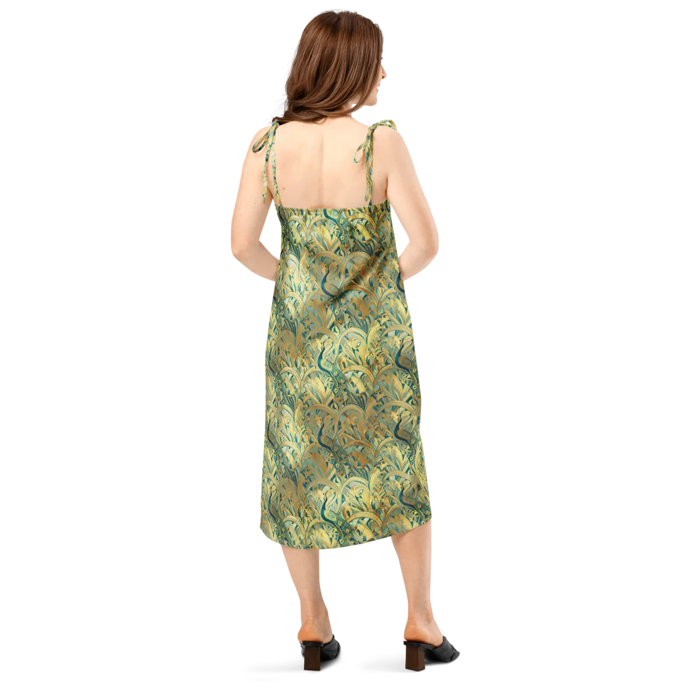 Peacock Verdure on Slip Dress — Back