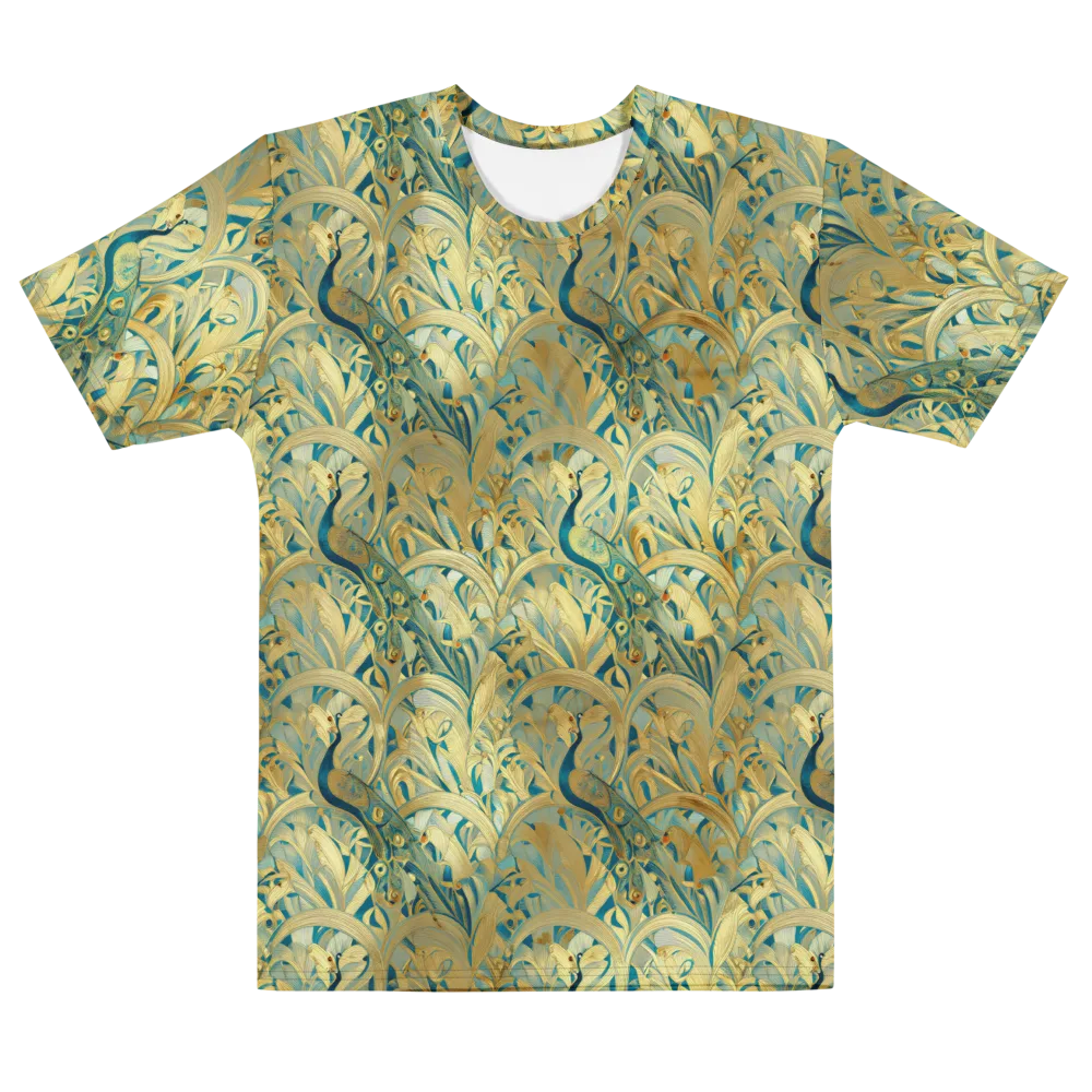 Peacock Verdure on Men's Cotton Crew Neck T-Shirt — Front