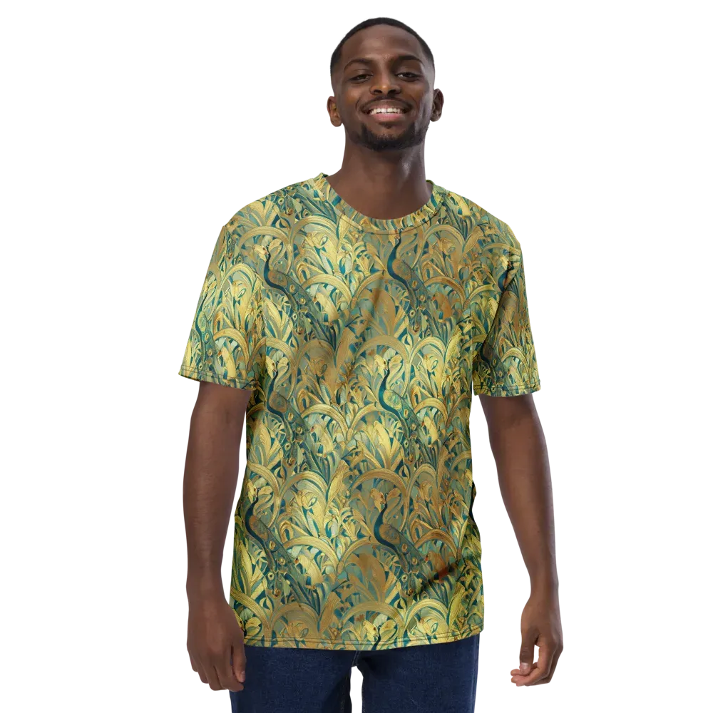 Peacock Verdure on Men's Crew Neck T-Shirt — Front