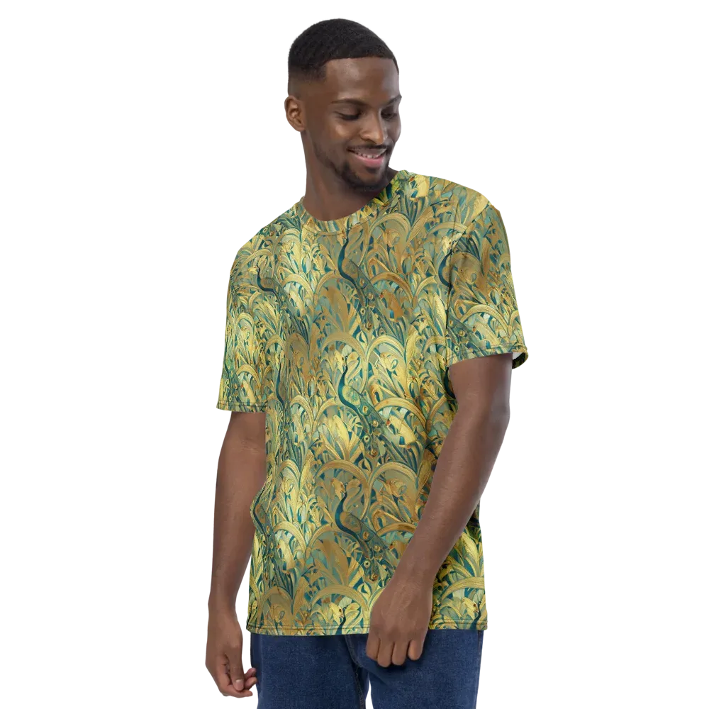 Peacock Verdure on Men's Crew Neck T-Shirt — Left