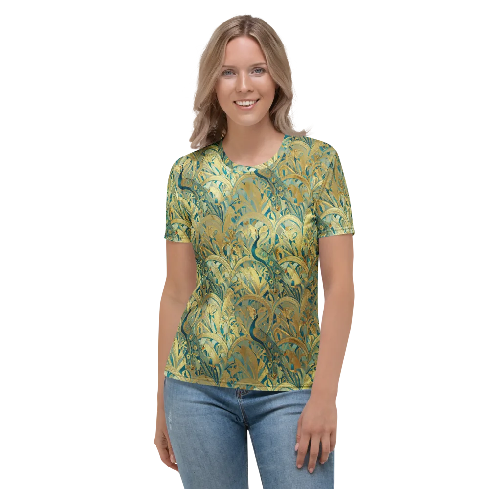 Peacock Verdure on Women's Crew Neck T-Shirt — Front