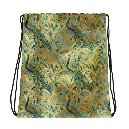 Peacock Verdure on a Drawstring Bag