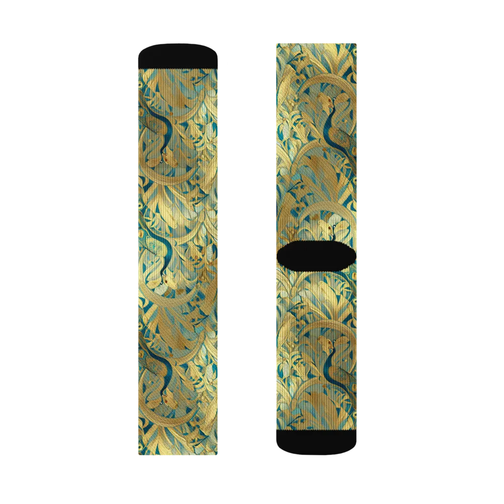 Peacock Verdure on Socks — Left Sock