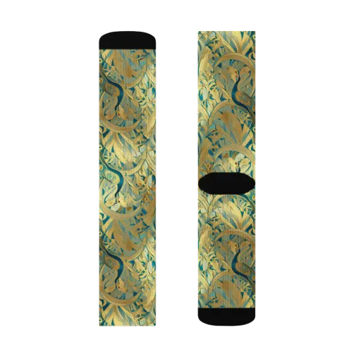 Peacock Verdure on a Socks