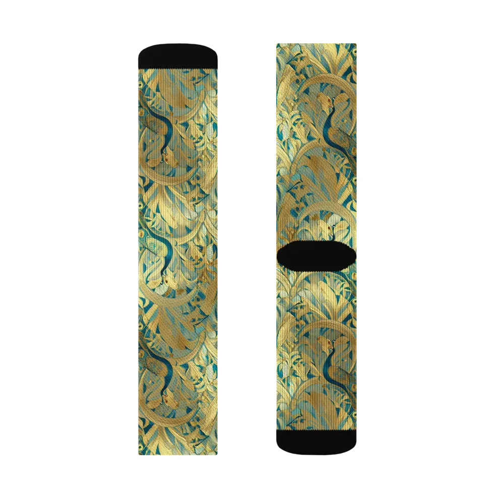 Peacock Verdure on Socks — Right Sock