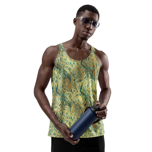 Peacock Verdure on a Men's Tank Top
