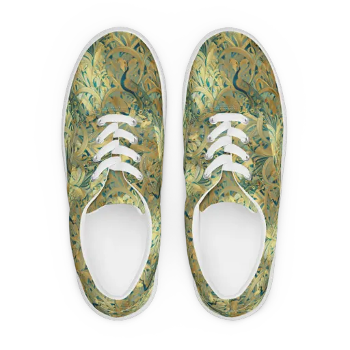 Peacock Verdure on a Men's Lace-Up Canvas Shoes