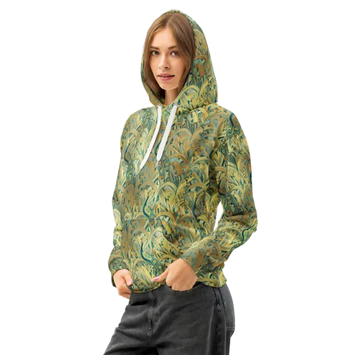 Peacock Verdure on a Cotton Hoodie
