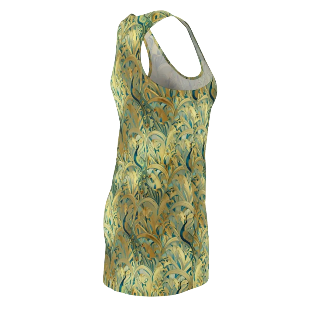 Peacock Verdure on Racerback Dress — Back Side