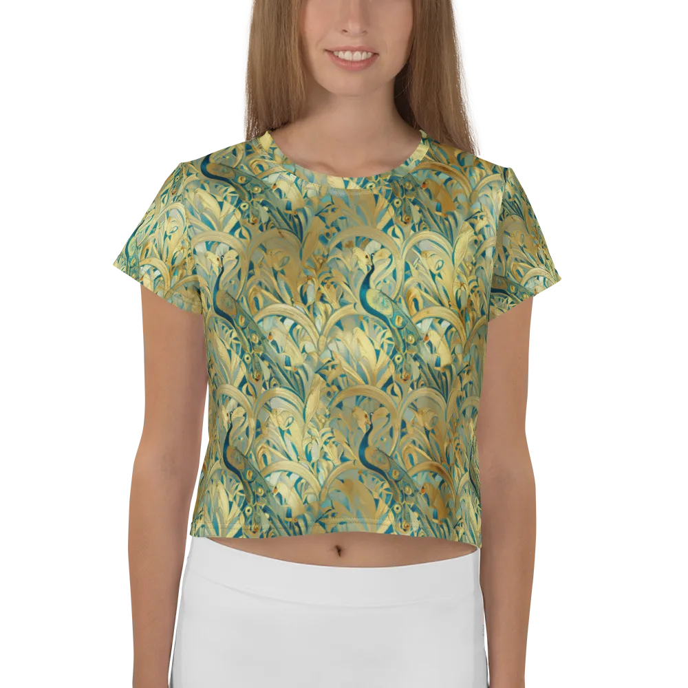 Peacock Verdure on Crop Tee — Front
