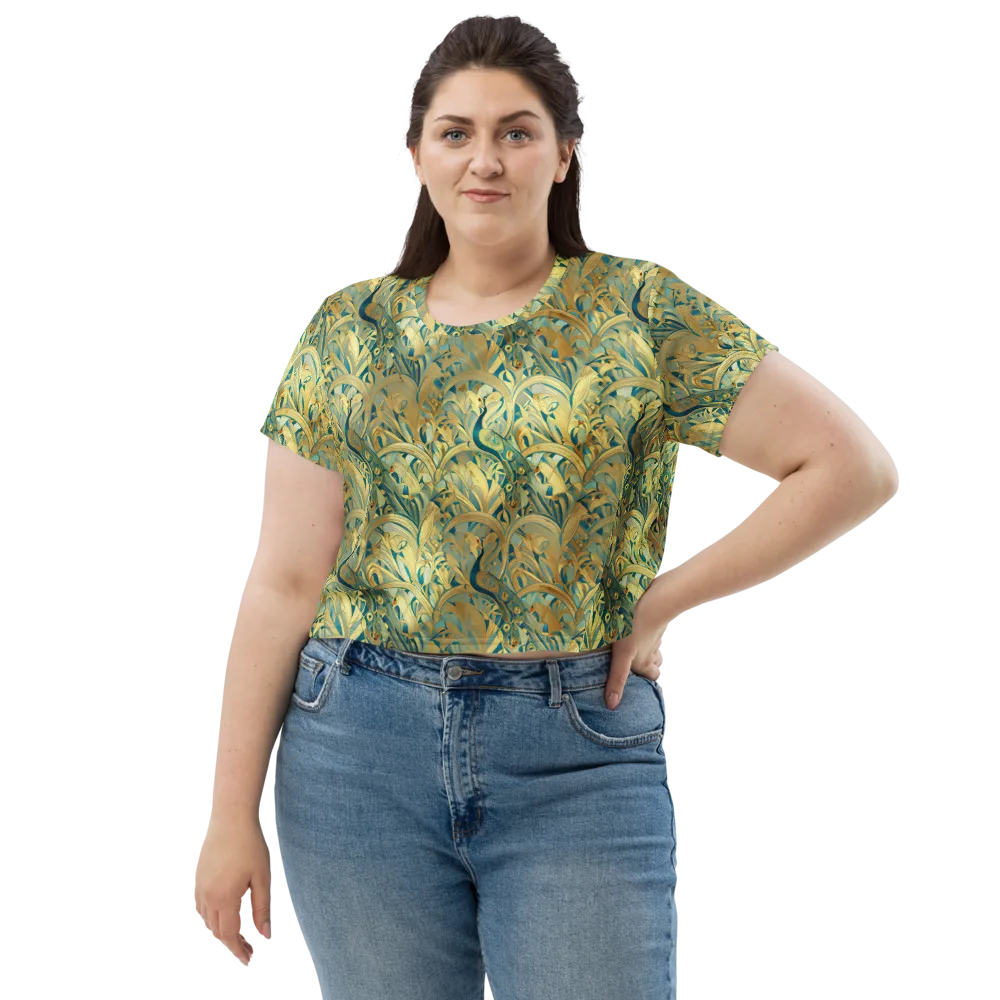 Peacock Verdure on Crop Tee — Front
