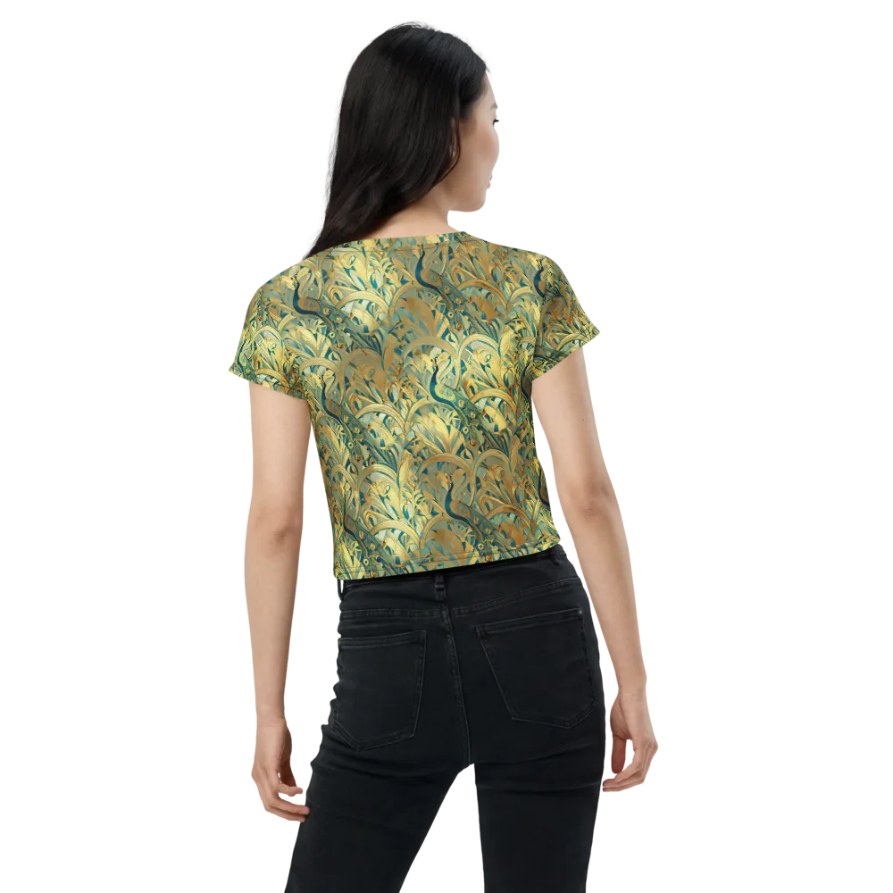 Peacock Verdure on Crop Tee — Back