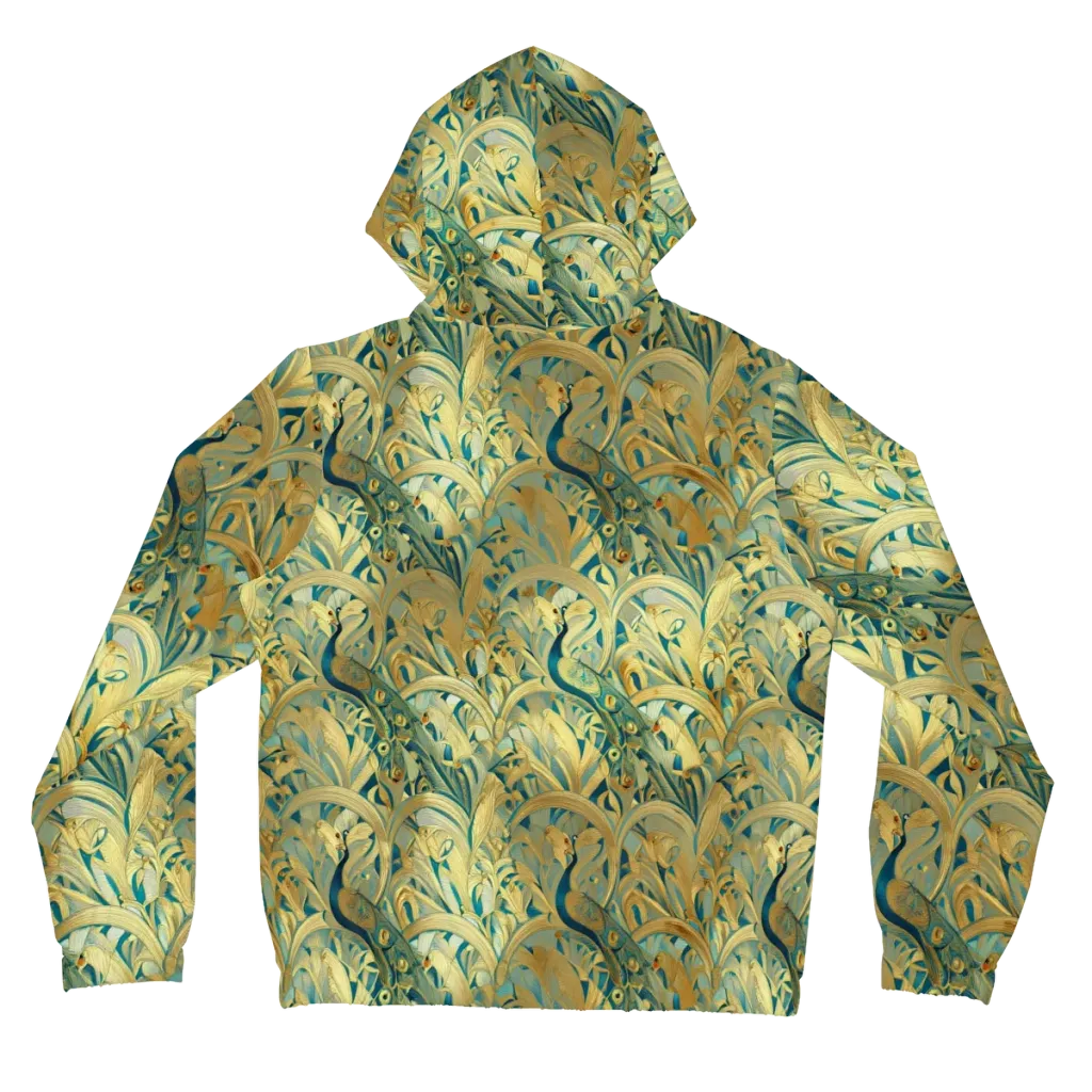 Peacock Verdure on Women's Full-Zip Hoodie — Back