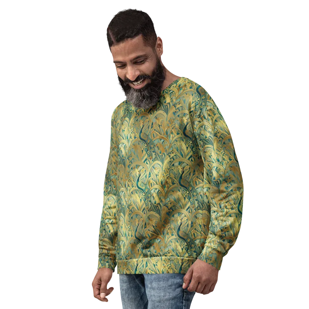 Peacock Verdure on Sweatshirt — Left Front