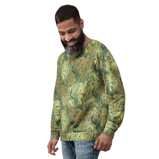 Peacock Verdure on a Sweatshirt