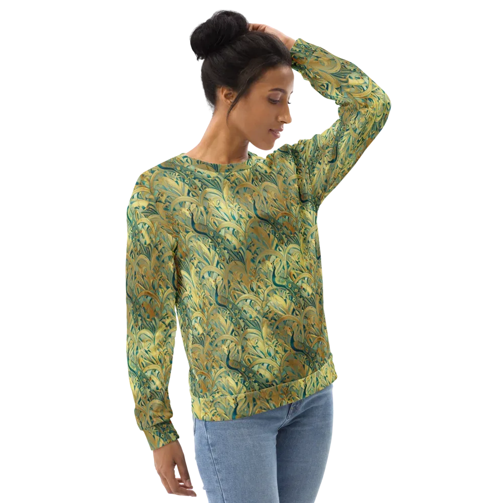 Peacock Verdure on Sweatshirt — Right Front