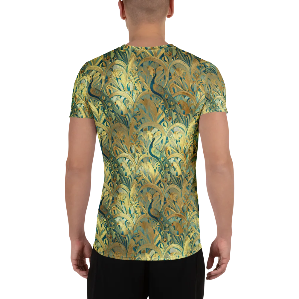 Peacock Verdure on Men's Athletic T-Shirt — Back