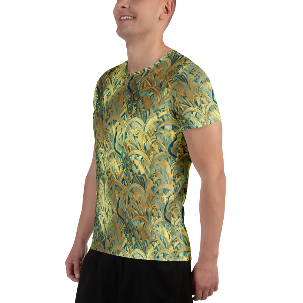 Peacock Verdure on Men's Athletic T-Shirt — Left