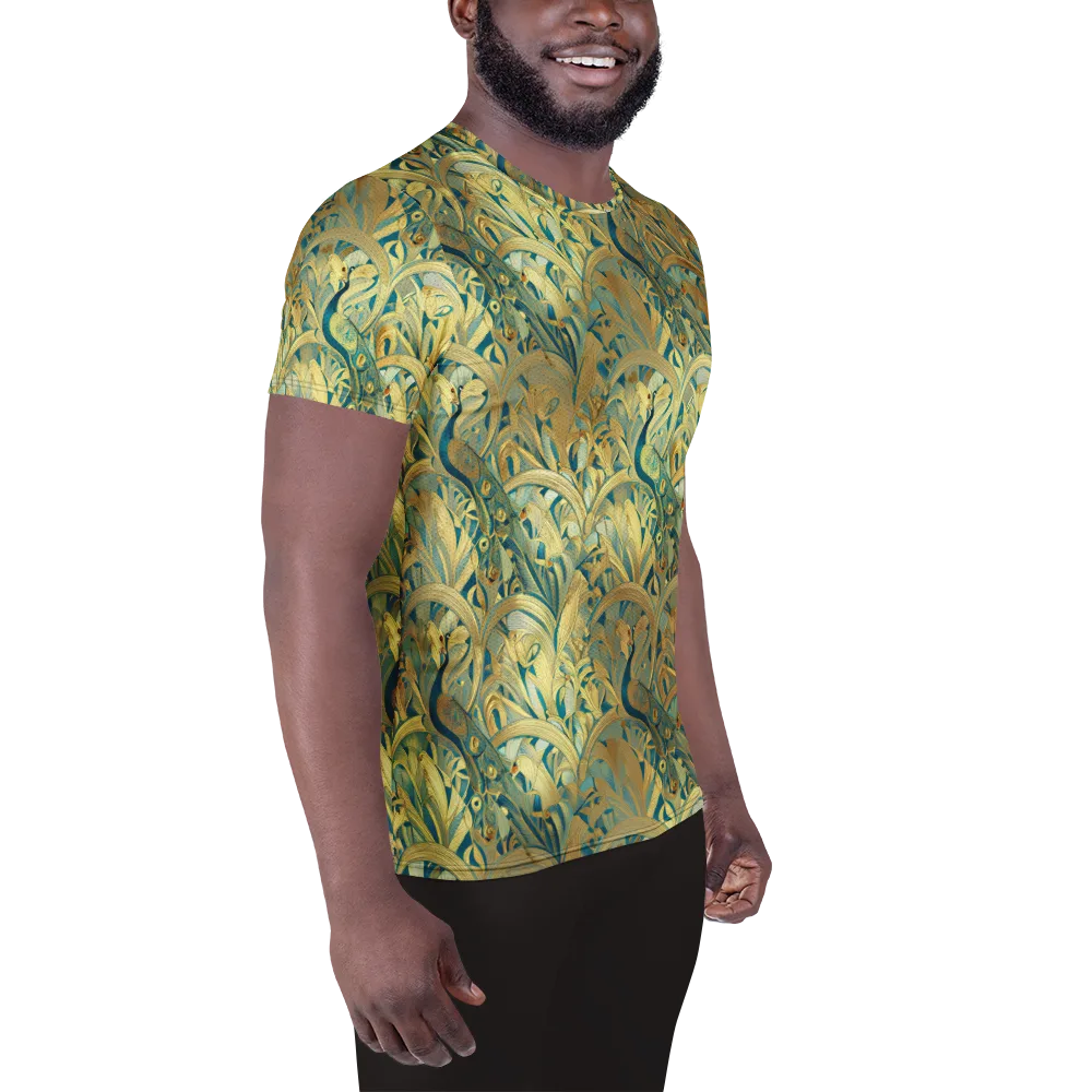 Peacock Verdure on Men's Athletic T-Shirt — Right