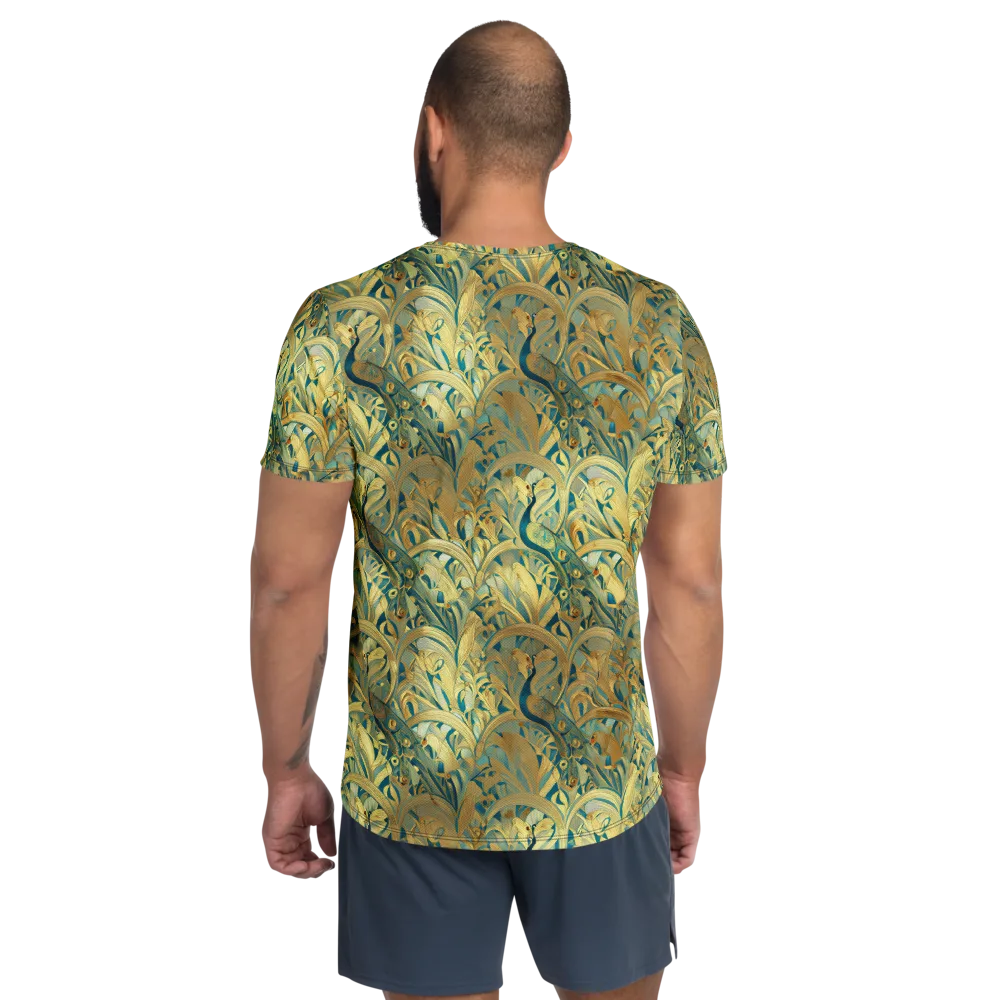 Peacock Verdure on Men's Athletic T-Shirt — Back
