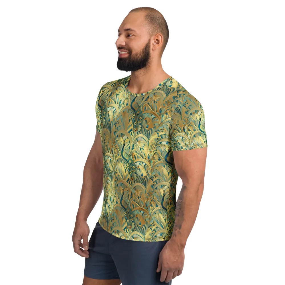 Peacock Verdure on Men's Athletic T-Shirt — Left