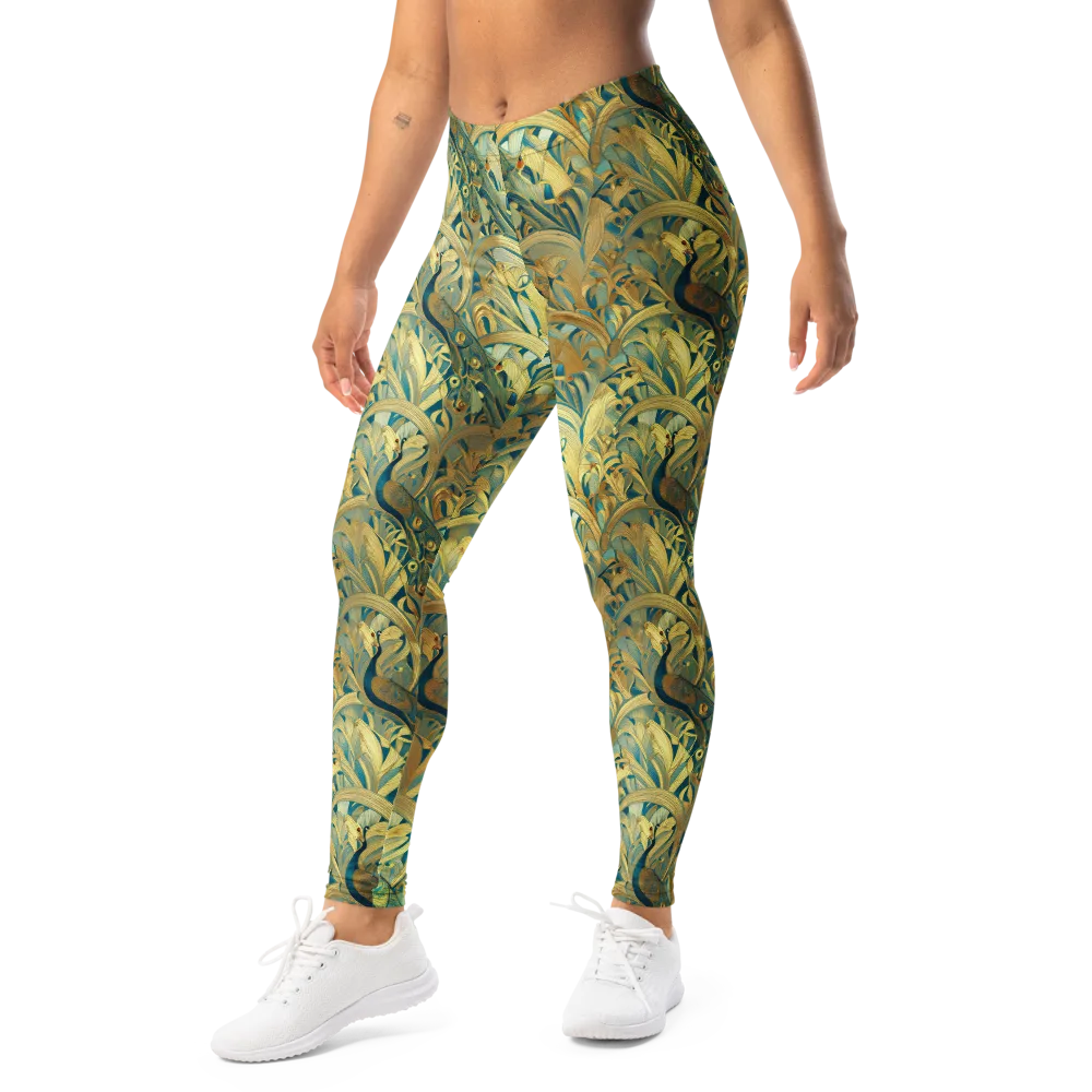 Peacock Verdure on Leggings — Left Front
