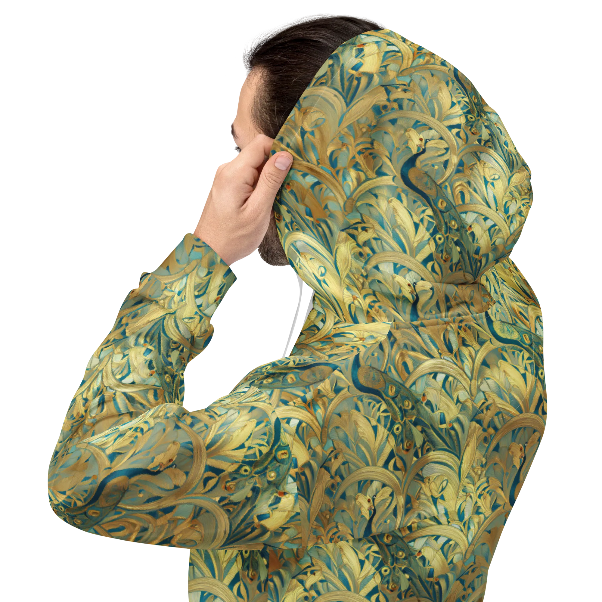Peacock Verdure on Hoodie — Back