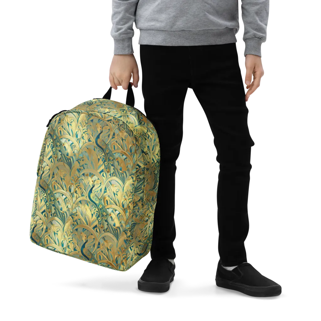 Peacock Verdure on Minimalist Backpack — Zoomed-in