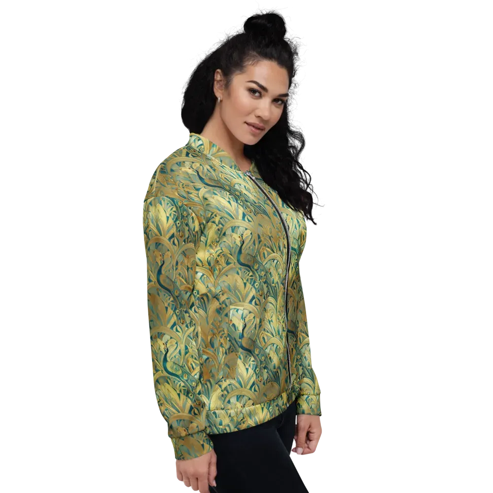 Peacock Verdure on Bomber Jacket — Right