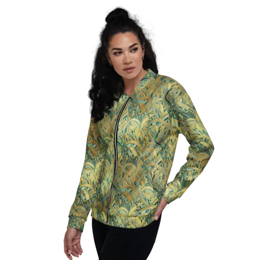 Peacock Verdure on a Bomber Jacket