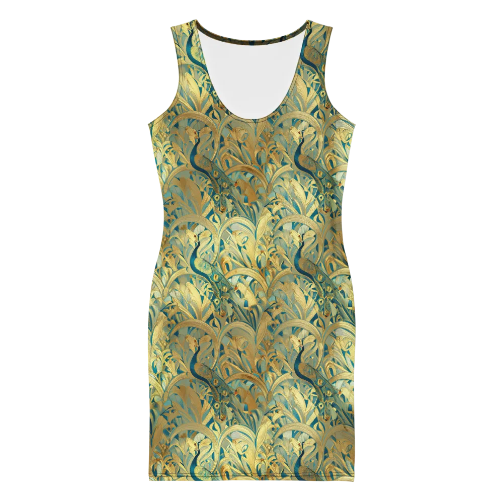 Peacock Verdure on Bodycon Dress — Front