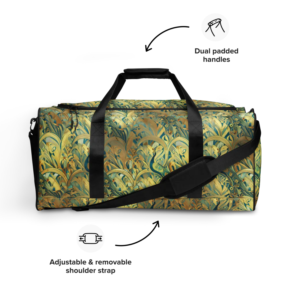 Peacock Verdure on Duffle Bag — Front