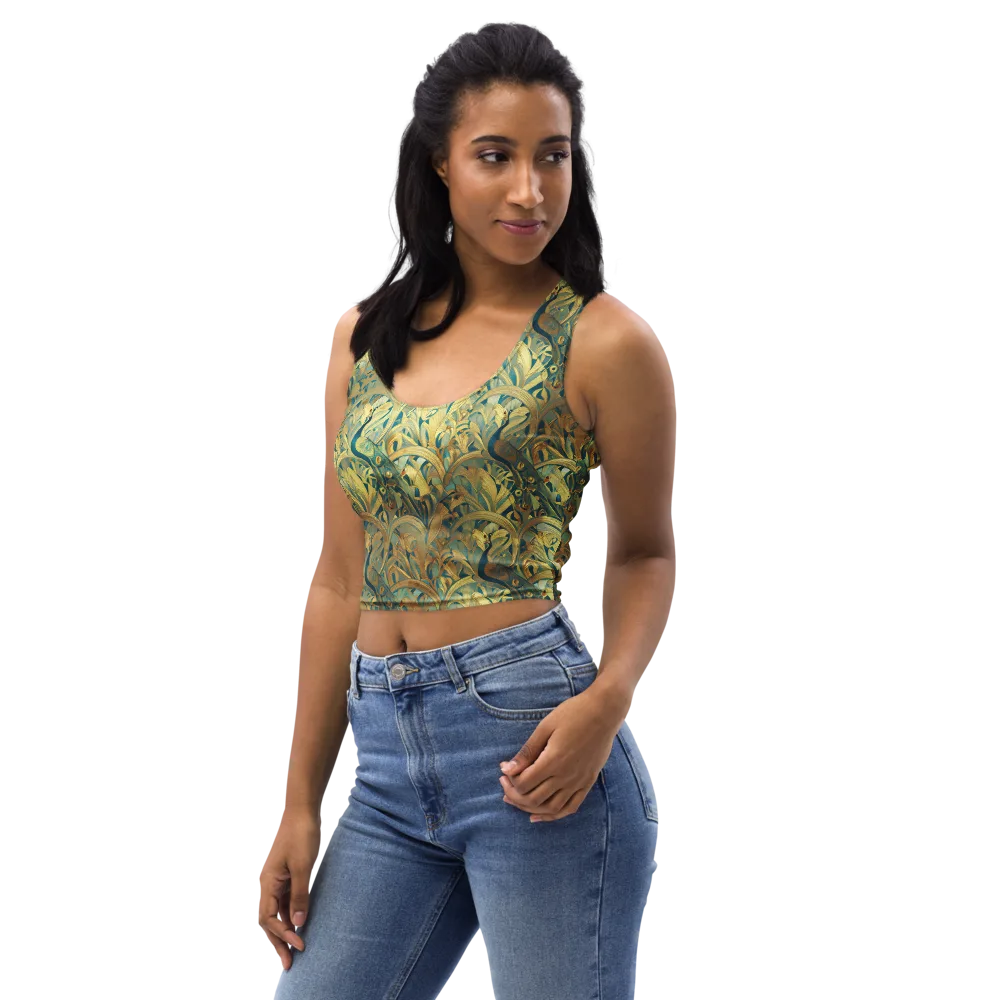 Peacock Verdure on Crop Top — Left Front
