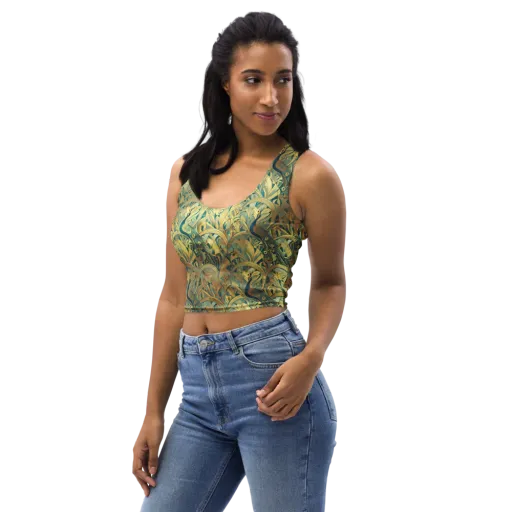 Peacock Verdure on a Crop Top