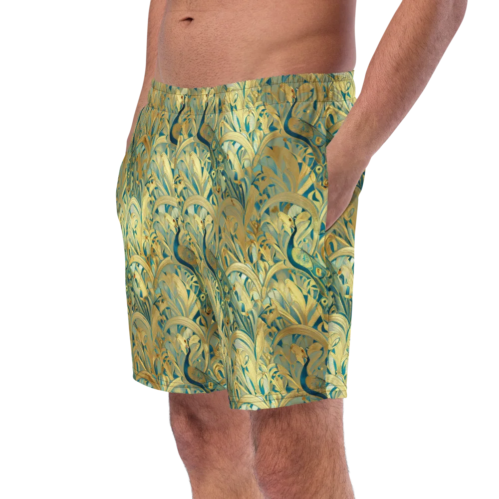 Peacock Verdure on Swim Trunks — Left Front