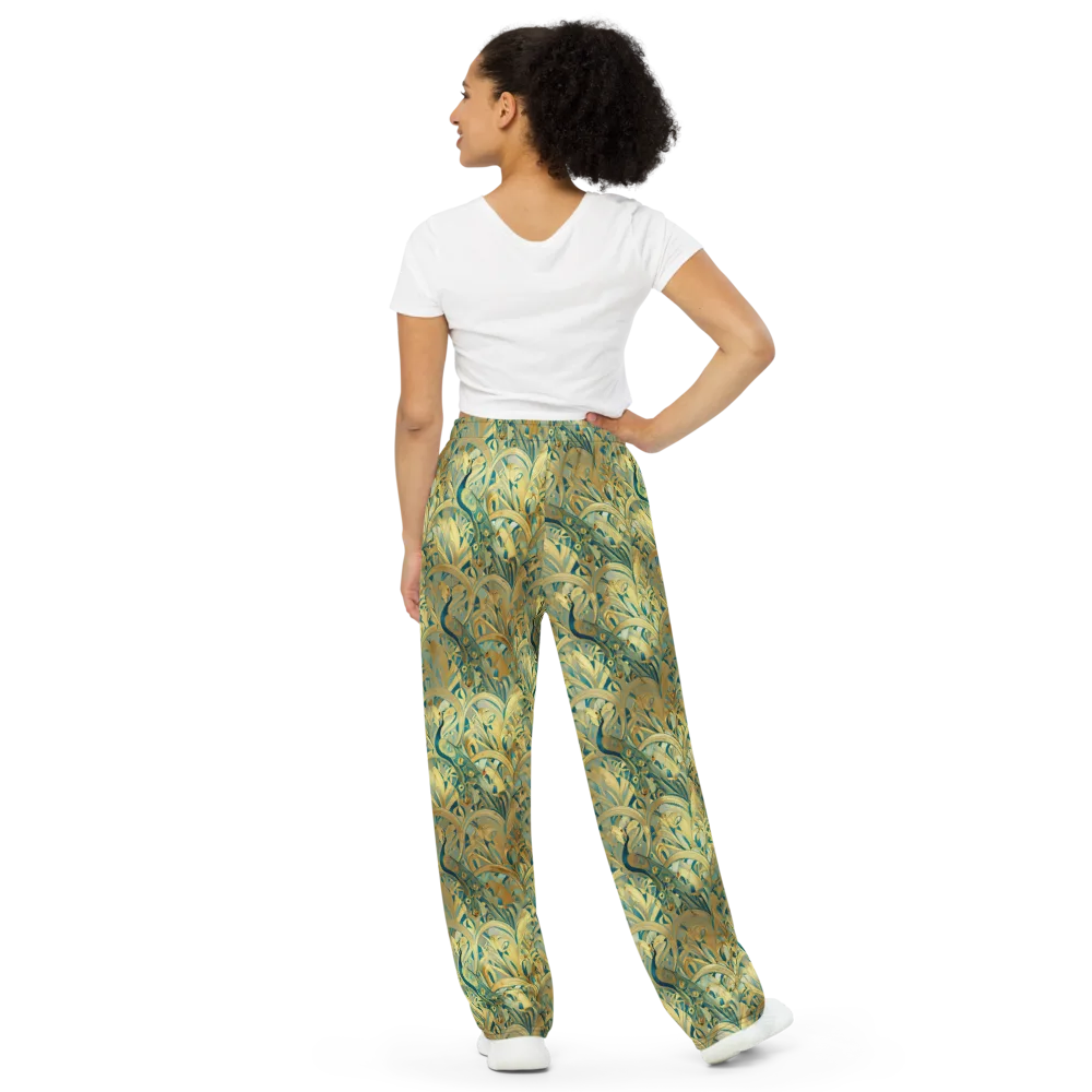 Peacock Verdure on Wide-Leg Pants — Back