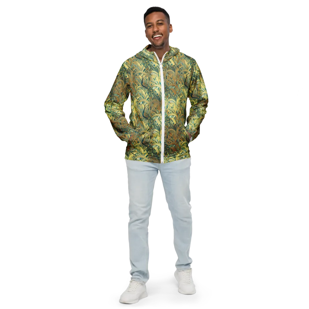 Peacock Verdure on Men's Windbreaker — Front