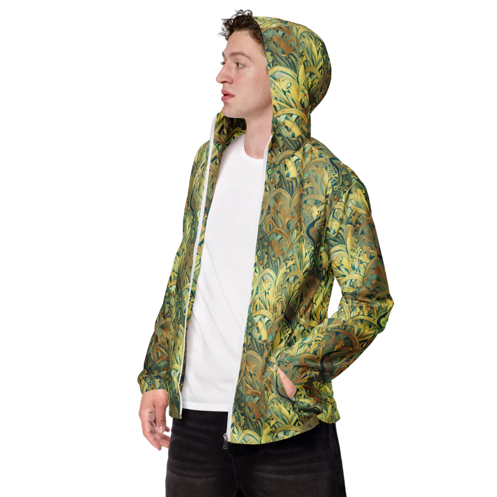 Peacock Verdure on Men's Windbreaker — Left Front